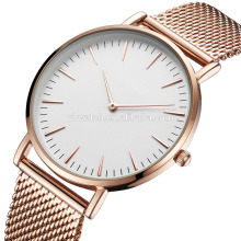 Reloj de pulsera de cuarzo de bajo perfil popular para hombres Reloj de malla con connotación minimalista